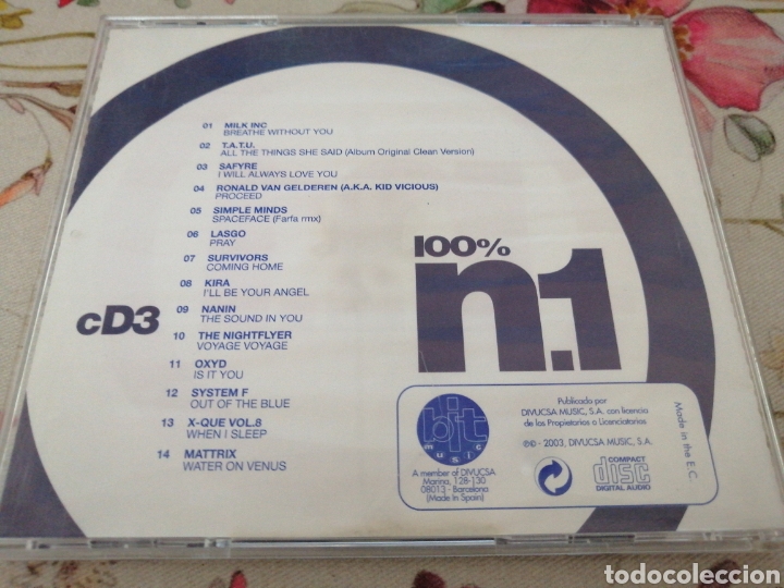 CDs de m&uacute;sica: CD 3 100% TODOS LOS N&Uacute;MEROS UNO DEL A&Ntilde;O 2003 - Foto 2