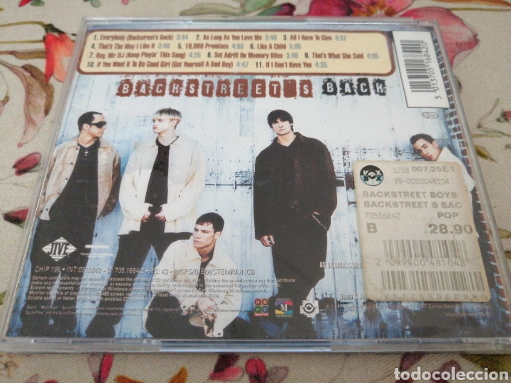 CDs de m&uacute;sica: CD BACKSTREET BOYS BACKSTREETS BACK - Foto 2