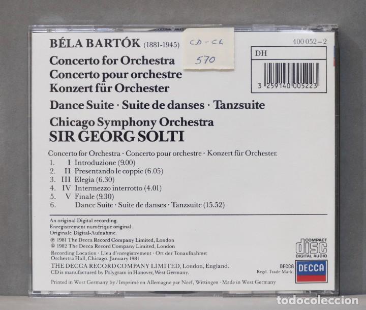 CDs de m&uacute;sica: CD. Solti. Concerto For Orchestra. Dance Suite. BARTOK - Foto 2