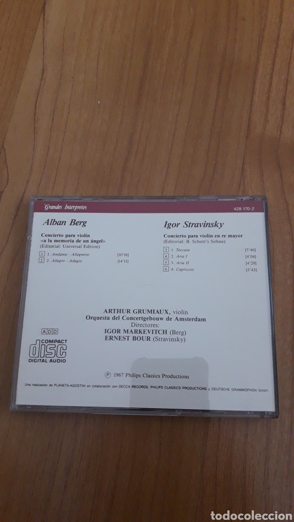 CDs de m&uacute;sica: GRUMIAUX. BERG. STRAVINSKY - Foto 2