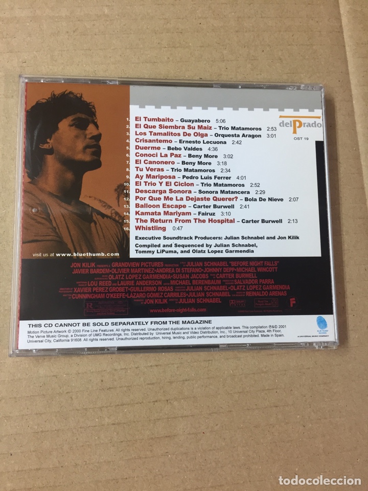 CDs de m&uacute;sica: B.S.O. BEFORE NIGHT FALLS - Foto 2