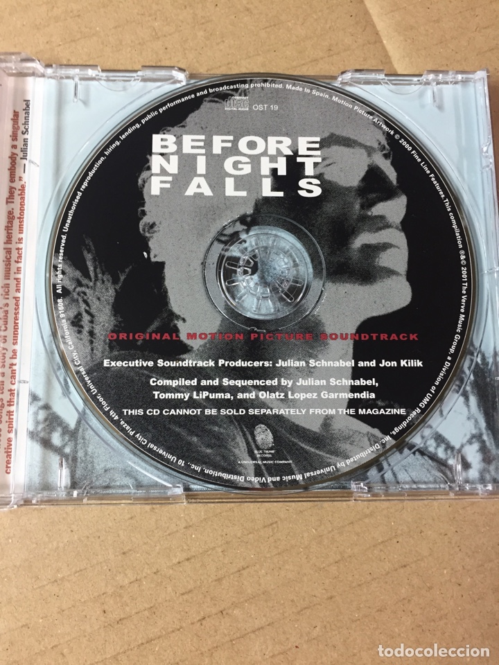 CDs de m&uacute;sica: B.S.O. BEFORE NIGHT FALLS - Foto 3