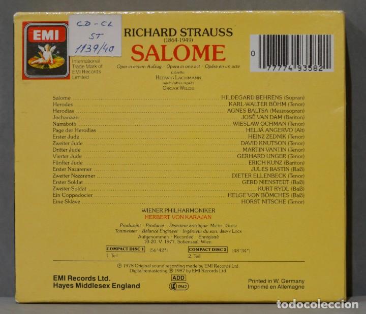 CDs de m&uacute;sica: 2 CD. Karajan. Salome. STRAUSS - Foto 2