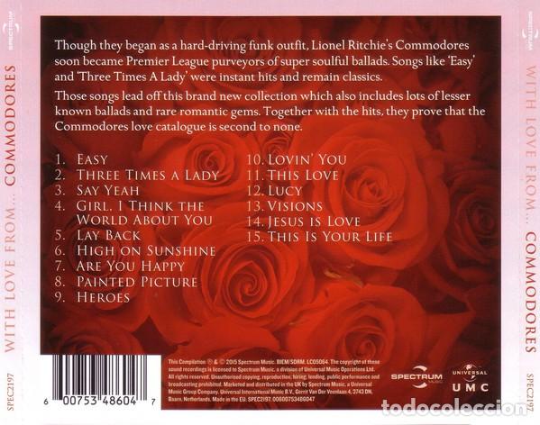 CDs de m&uacute;sica: Commodores * CD * With Love From... * Precintado - Foto 2