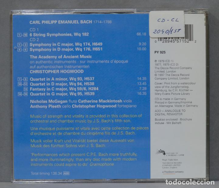 CDs de m&uacute;sica: 2 CD. 8 Symphonies. 3 Quartets. HOGWOOD. BACH - Foto 2