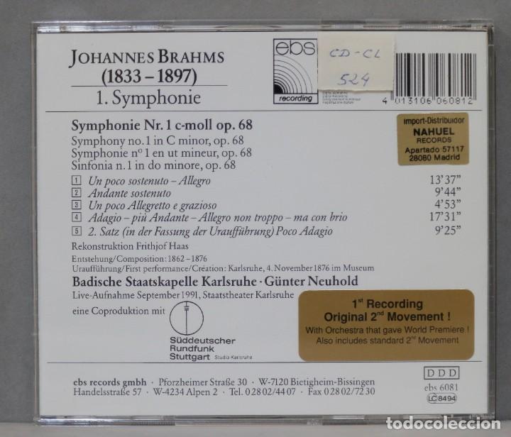 CDs de m&uacute;sica: CD. Brahms. Symphony No.1 OP 68. NEUHOLD - Foto 2