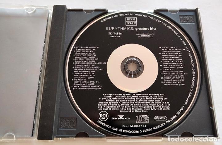CDs de m&uacute;sica: CD RECOPILATORIO DE EURYTHMICS. GREATEST HITS. 1991. COMO NUEVO. - Foto 3