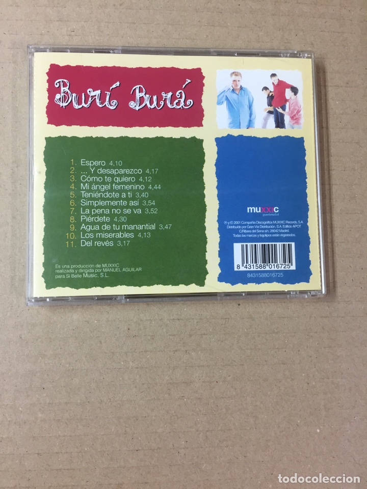 CDs de m&uacute;sica: BUR&Iacute; BUR&Aacute;, 2001, CD como NUEVO - Foto 2