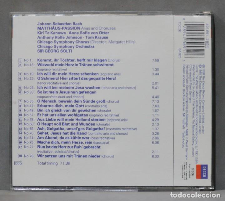 CDs de m&uacute;sica: CD. MATTH&Auml;US-PASSION. BACH. SOLTI - Foto 2
