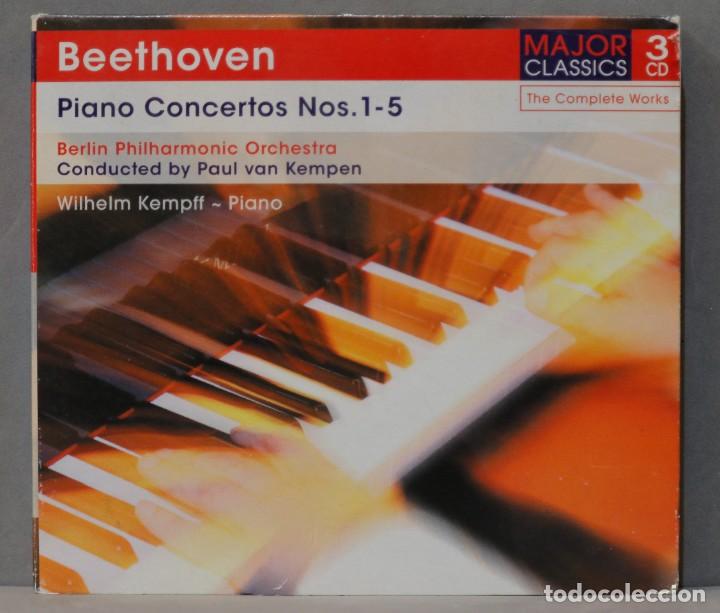 CDs de M&uacute;sica: 3 CD. BEETHOVEN. PIANO CONCERTO Nos 1-5. KEMPEN