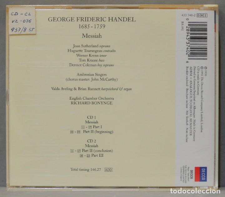 CDs de m&uacute;sica: 3 CD. Messiah. HANDEL. KRAUSE - Foto 2