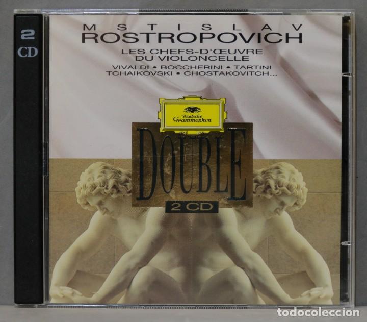CDs de m&uacute;sica: 2 CD. ROSTROPOVICH. LES CHEFS-D&acute;OEUVRE DU VIOLONCELLE - Foto 1
