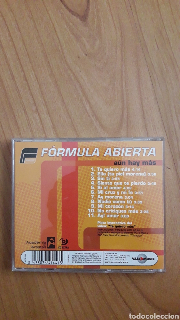 CDs de m&uacute;sica: F&Oacute;RMULA ABIERTA. A&Uacute;N HAY M&Aacute;S - Foto 2