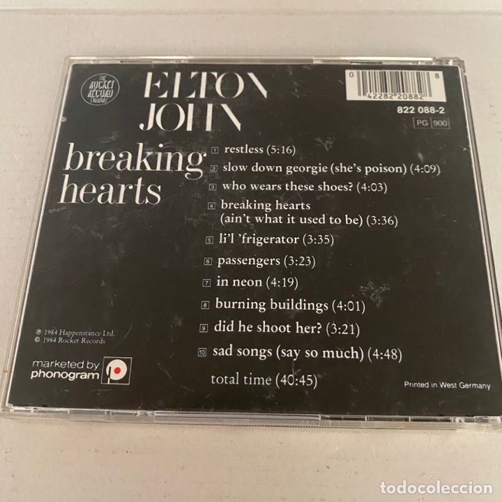 CDs de m&uacute;sica: CD - Elton john - breaking hearts - Foto 2