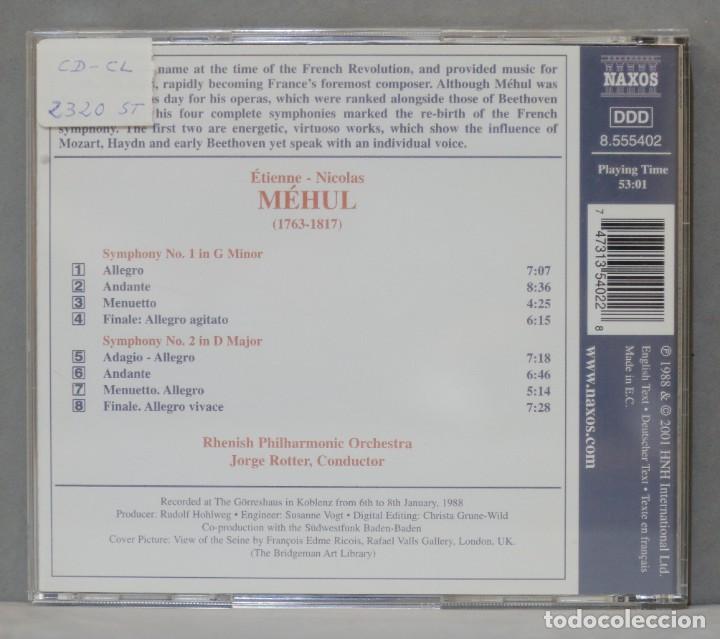 CDs de m&uacute;sica: CD. SYMPHONIES 1 Y 2. MEHUL. ROTTIER - Foto 2