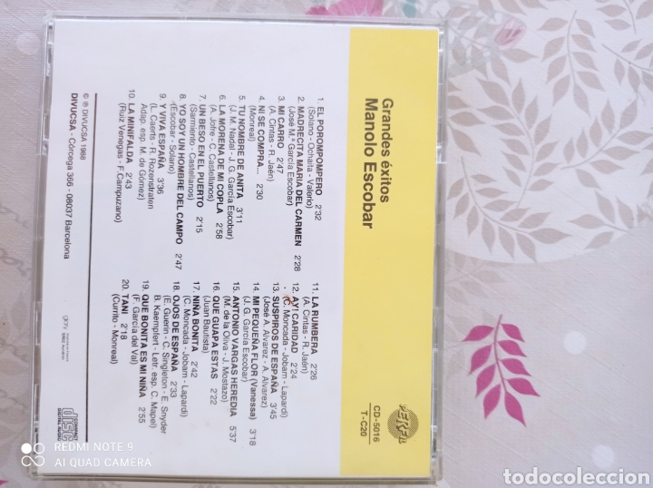 CDs de m&uacute;sica: Manolo escobar- grandes exitos - Foto 2