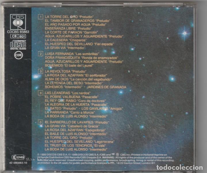 CDs de m&uacute;sica: LUIS COBOS - ZARZUELA (CD CBS 1986) SIN CODIGO DE BARRAS - Foto 2
