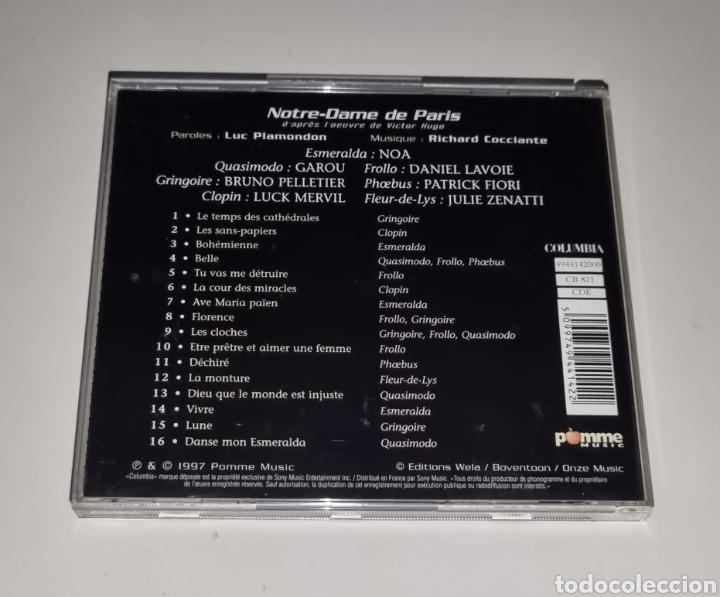 CDs de m&uacute;sica: NOTRE-DAME DE PARIS / CD 1997 - Foto 3