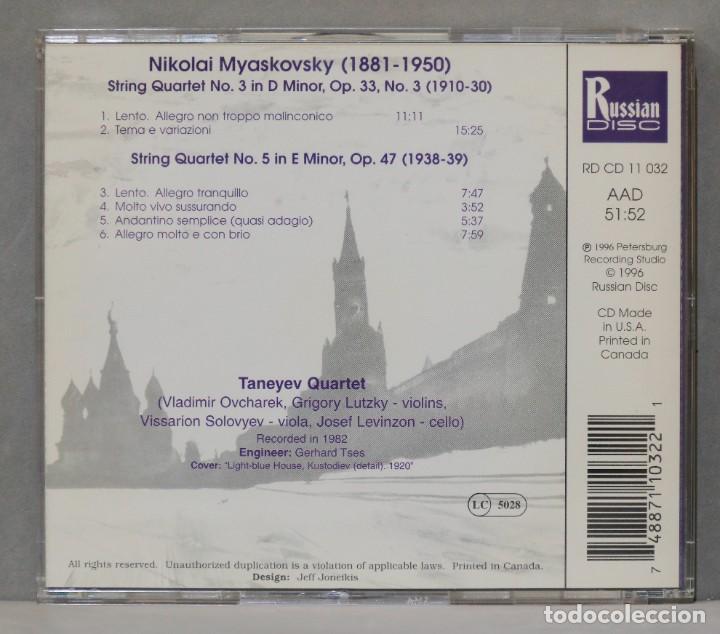 CDs de m&uacute;sica: CD. Myaskovsky. Taneyev Quartet. String Quartets Nos. 3 & 5 - Foto 2