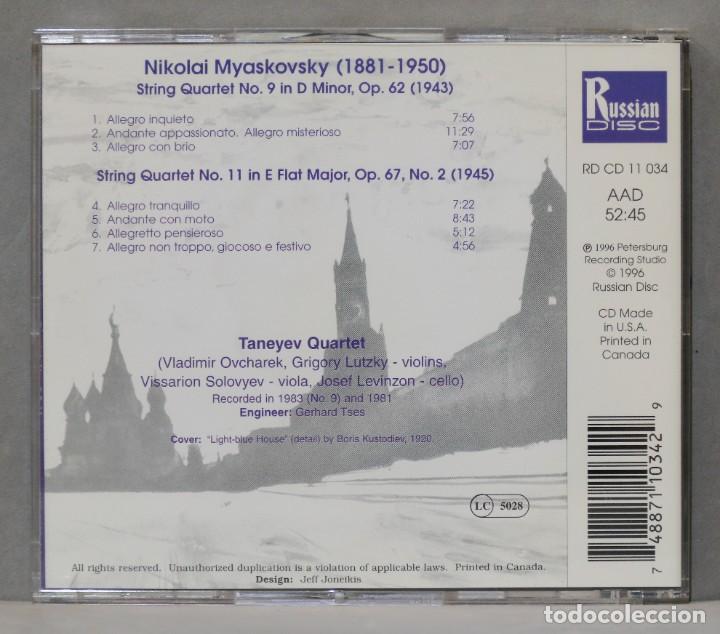CDs de m&uacute;sica: CD. Myaskovsky. Taneyev Quartet. String Quartets Nos. 9 & 11 - Foto 2