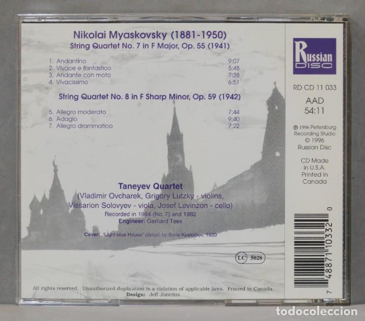 CDs de m&uacute;sica: CD. Myaskovsky. Taneyev Quartet. String Quartets Nos. 7 & 8 - Foto 2