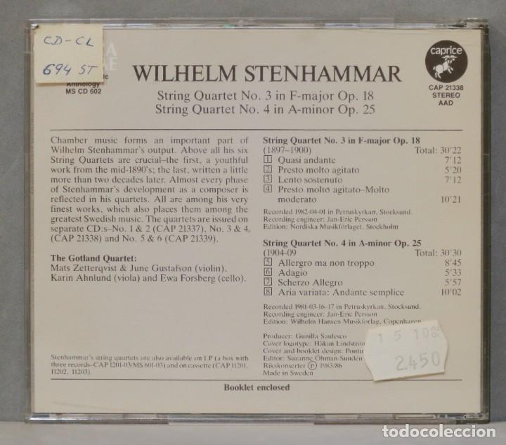 CDs de m&uacute;sica: CD. Wilhelm Stenhammar. The Gotland Quartet. String Quartets No. 3 & 4 - Foto 2