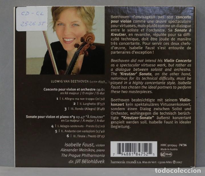 CDs de m&uacute;sica: CD. Violin Concerto. Kreutzer Sonata. BEETHOVEN. FAUST - Foto 2