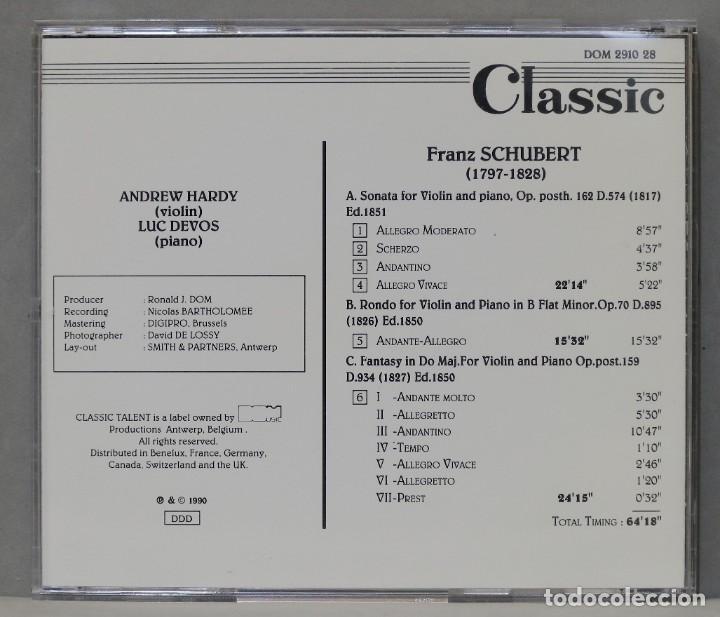 CDs de m&uacute;sica: CD. SCHUBERT. 3 DUETOS FOR VIOLIN AND PIANO. DEVOS - Foto 2