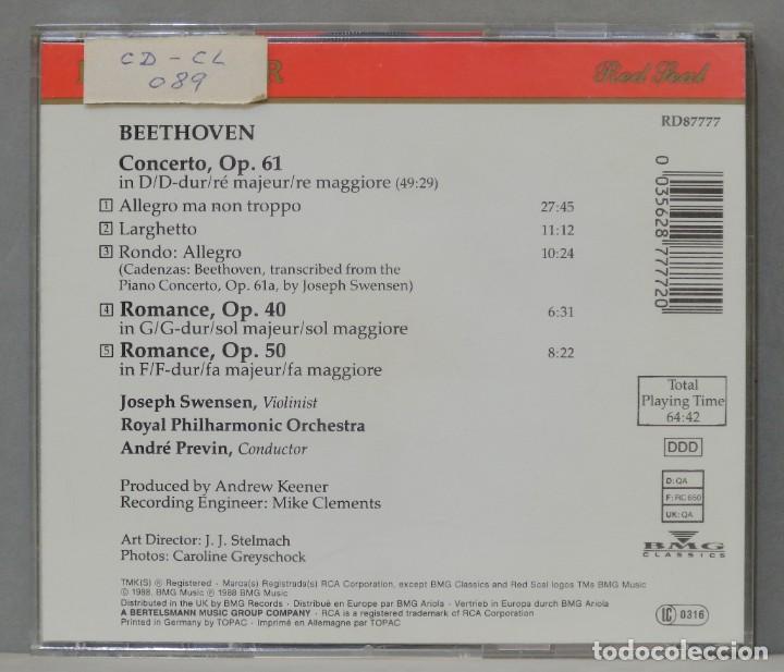 CDs de m&uacute;sica: CD. Previn. Violin Concerto. 2 Romances. BEETHOVEN - Foto 2