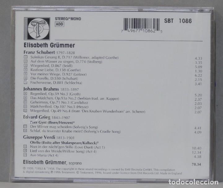 CDs de m&uacute;sica: CD. Elisabeth Gr&uuml;mmer. Gerald Moore. Schubert & Brahms Lieder. PRECINTADO - Foto 2