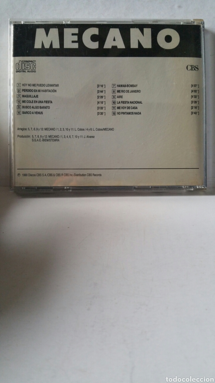 CDs de m&uacute;sica: Mecano, CBS S. A. 1990. - Foto 2