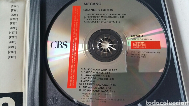CDs de m&uacute;sica: Mecano, CBS S. A. 1990. - Foto 4