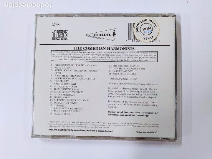 CDs de m&uacute;sica: THE COMEDIAN HARMONISTS. CD. TDKCD48 - Foto 3
