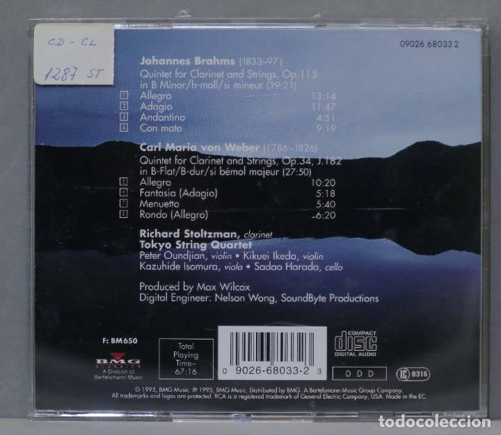 CDs de m&uacute;sica: CD. Stoltzman. Tokyo String Quartet. Brahms - Weber. Clarinet Quintets - Foto 2