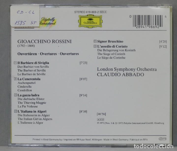 CDs de m&uacute;sica: CD. Abbado. Ouvert&uuml;ren. ROSSINI - Foto 2