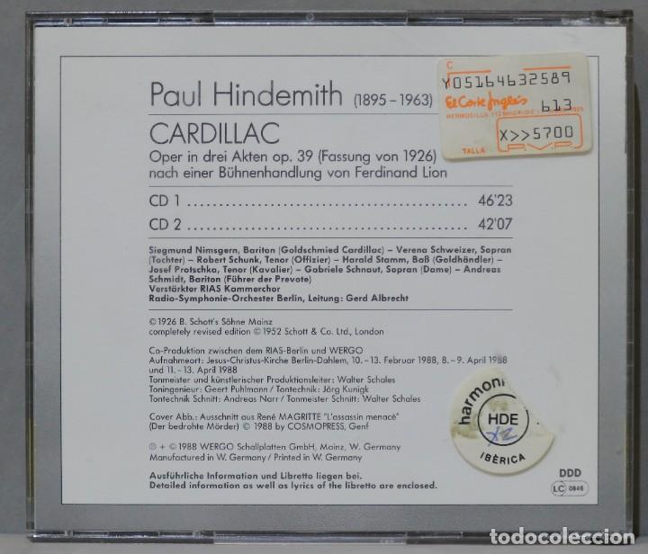 CDs de m&uacute;sica: 2 CD. Paul Hindemith. Cardillac - Foto 2