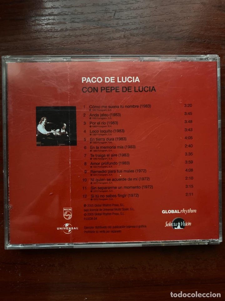 CDs de m&uacute;sica: PACO DE LUCIA CON PEPE DE LUCIA - Foto 2