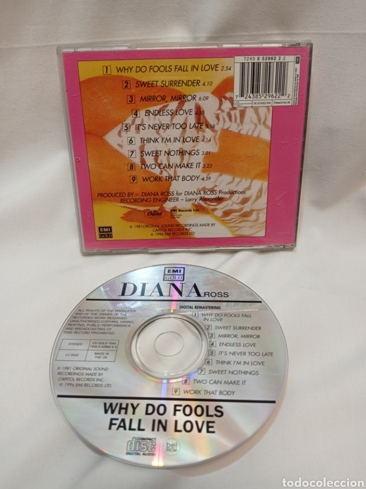 CDs de m&uacute;sica: CD DIANA ROSS WHY DO FOOLS FALL IN LOVE - Foto 2