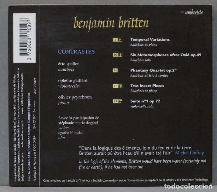 CDs de m&uacute;sica: CD. BRITTEN. CONTRASTES - Foto 2