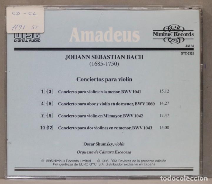 CDs de m&uacute;sica: CD. BACH. CONCIERTOS PARA VIOLIN. SHUMSKY - Foto 2