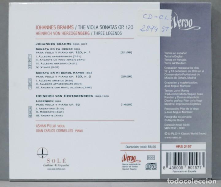 CDs de m&uacute;sica: CD. Brahms. Viola Sonatas, Op. 120. PILLAI. CORNELLES - Foto 2
