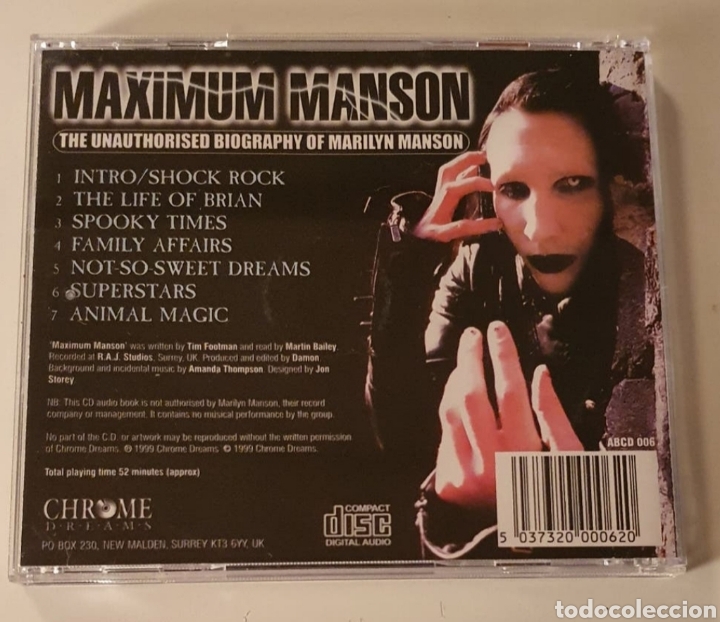 CDs de m&uacute;sica: MARILYN MANSON / CD UNNOFFICIAL / MAXIMUM MANSON - Foto 3