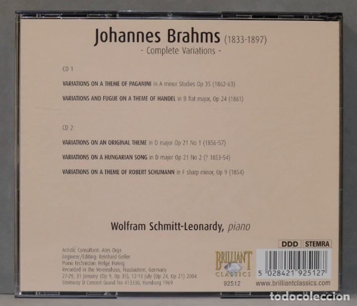 CDs de m&uacute;sica: 2 CD. Brahms. Wolfram Schmitt-Leonardy. Complete Variations - Foto 2