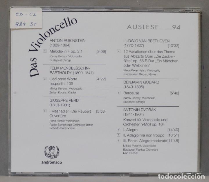CDs de m&uacute;sica: CD. DAS VIOLONCELLO. SELLECCI&Oacute;N. AUSLESE 94 - Foto 2