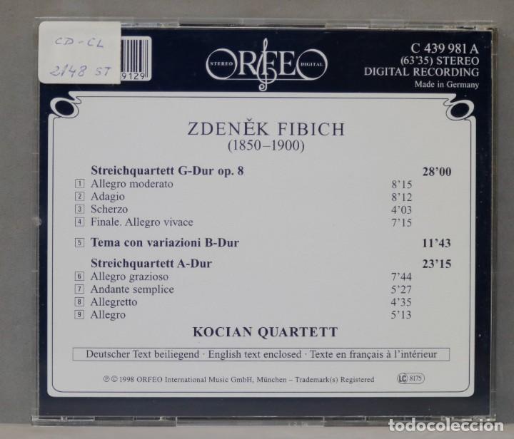 CDs de m&uacute;sica: CD. Fibich. String Quartets. Variations. Kocian Quartet - Foto 2