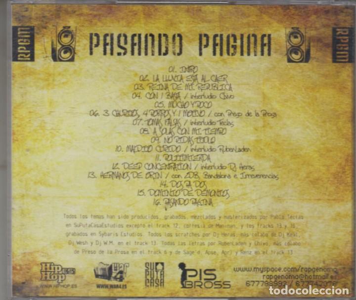 CDs de m&uacute;sica: Rapgenoma cd Pasando p&aacute;gina 2009 - Foto 2