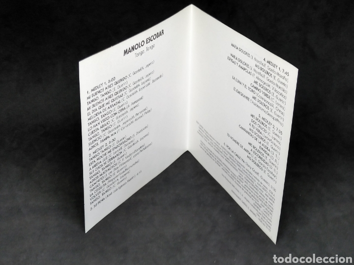CDs de m&uacute;sica: MANOLO ESCOBAR - TANGO , TANGO , - CD - 1992 - DISCO VERIFICADO - Foto 5