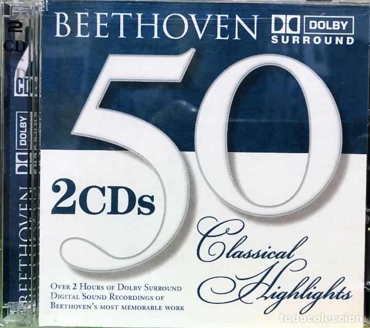 CDs de m&uacute;sica: BEETHOVEN 50 CLASSICAL HIGHLIGHTS - DOLBY SURROUND - DOBLE CD - Foto 1