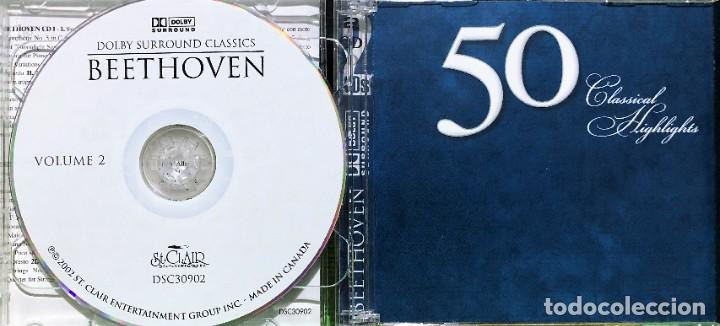 CDs de m&uacute;sica: BEETHOVEN 50 CLASSICAL HIGHLIGHTS - DOLBY SURROUND - DOBLE CD - Foto 3