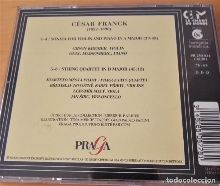 CDs de Música: CESAR FRANCK SONATA FOR VIOLIN AND PIANO KREMER MAISENBERG STRING QUARTET - Foto 2 - 289432463